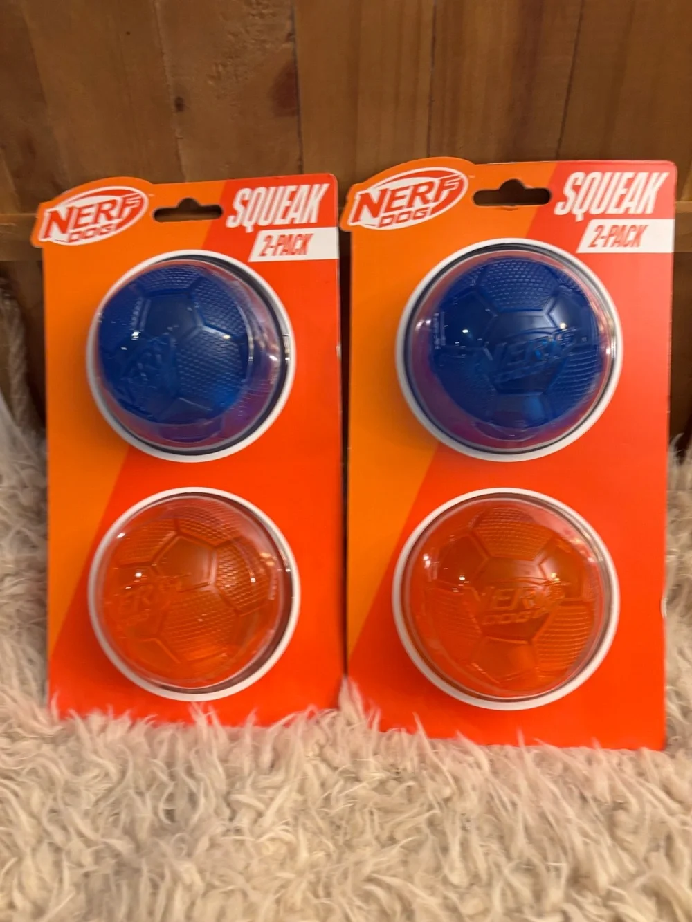 NIP Nerf dog squeak balls 2 pack 4 balls